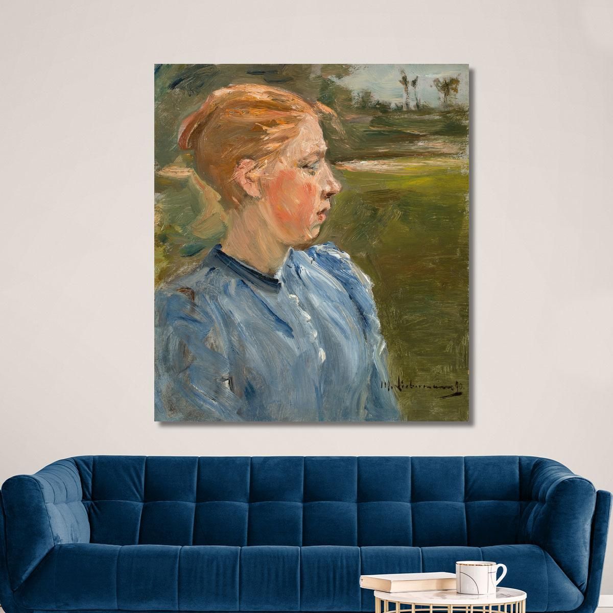 Blue Girl In Landscape Peasant Girl Max Liebermann mlb11 canvas print 