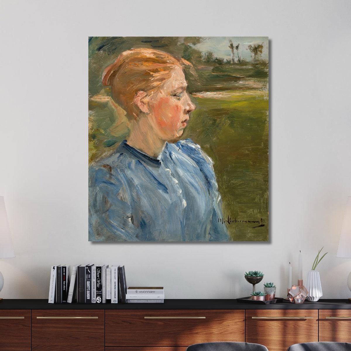 Blue Girl In Landscape Peasant Girl Max Liebermann mlb11 canvas print 