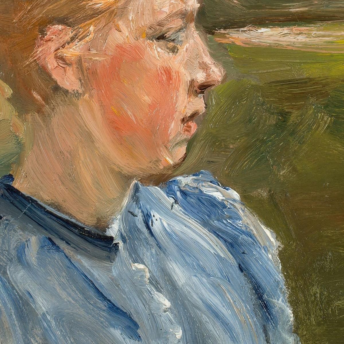 Blue Girl In Landscape Peasant Girl Max Liebermann mlb11 canvas print