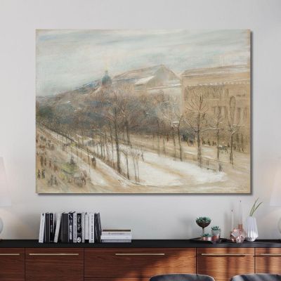 View From The Artist'S Living Room Window Onto Unter Den Linden Street Max Liebermann mlb13 canvas print 
