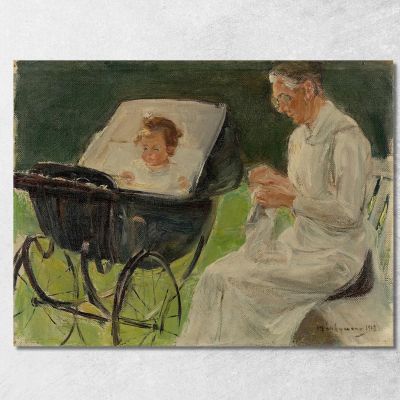 The Artist'S Granddaughter With Her Nanny In Wannsee Garden Max Liebermann mlb29 canvas print 