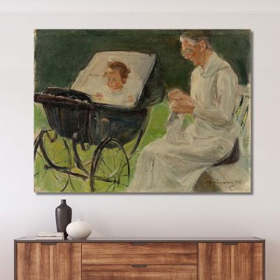 The Artist'S Granddaughter With Her Nanny In Wannsee Garden Max Liebermann mlb29 canvas print 