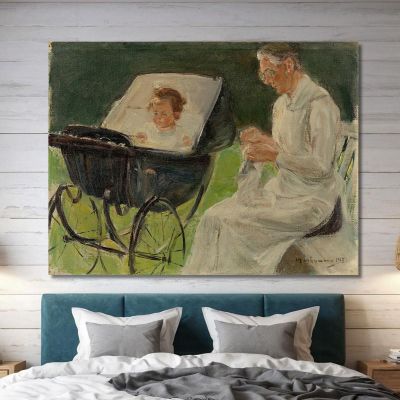The Artist'S Granddaughter With Her Nanny In Wannsee Garden Max Liebermann mlb29 canvas print 