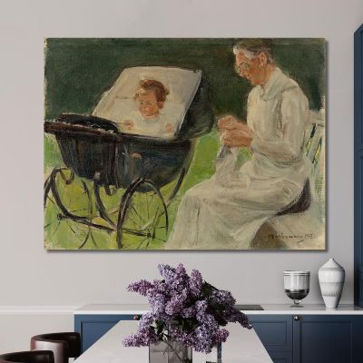 The Artist'S Granddaughter With Her Nanny In Wannsee Garden Max Liebermann mlb29 canvas print 
