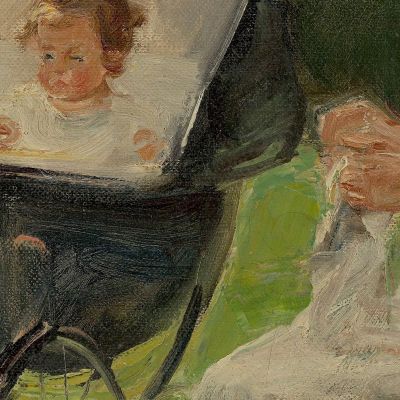 The Artist'S Granddaughter With Her Nanny In Wannsee Garden Max Liebermann mlb29 canvas print