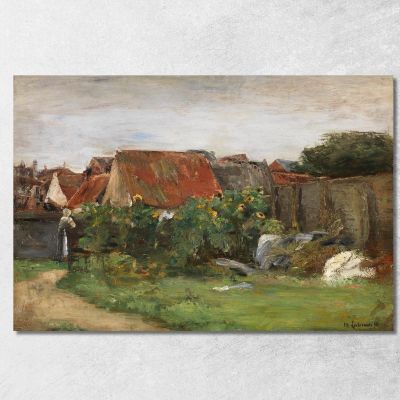 Village Houses With Sunflowers Max Liebermann mlb34 canvas print 