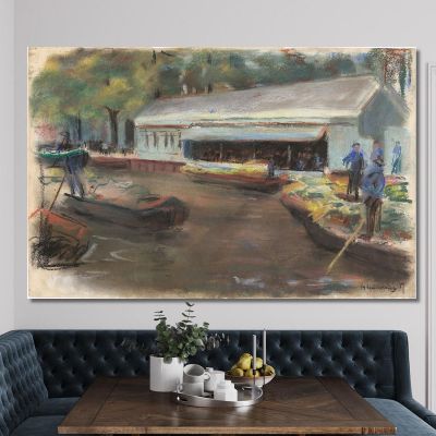 Vegetable Market In Delft Max Liebermann mlb41 canvas print 