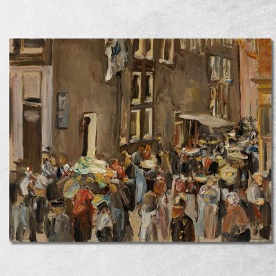 Jewish Alley In Amsterdam Uilenburgersteeg Corner Jodenbreestraat Max Liebermann mlb44 canvas print 