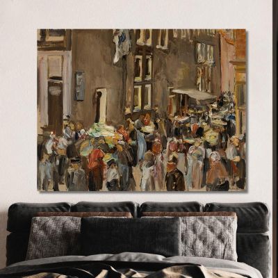 Jewish Alley In Amsterdam Uilenburgersteeg Corner Jodenbreestraat Max Liebermann mlb44 canvas print 