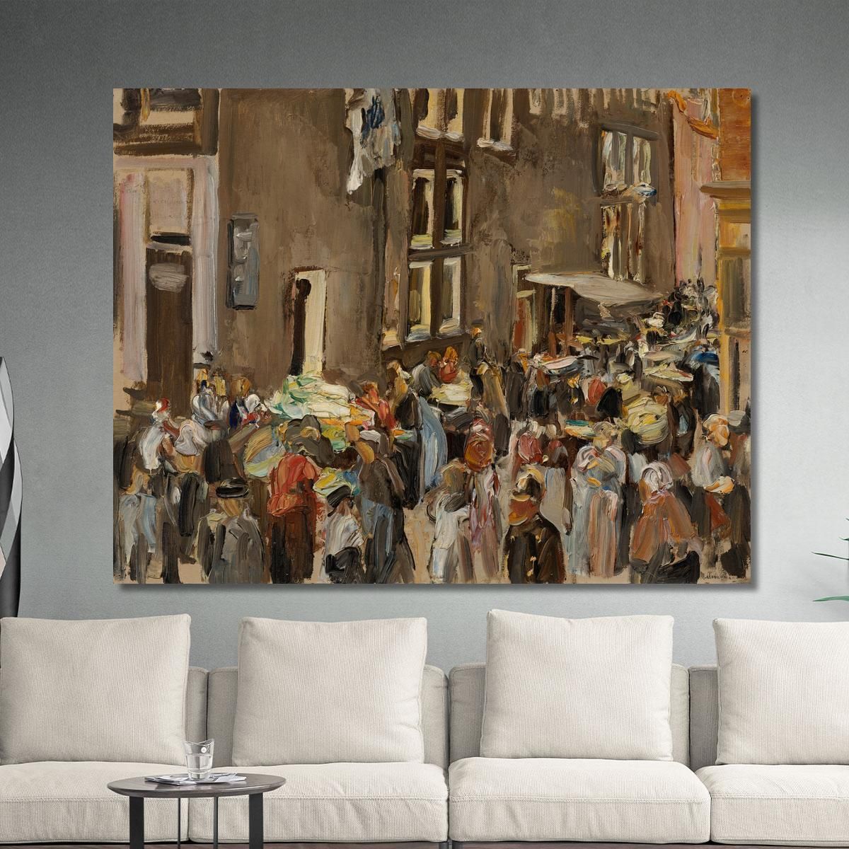 Jewish Alley In Amsterdam Uilenburgersteeg Corner Jodenbreestraat Max Liebermann mlb44 canvas print 