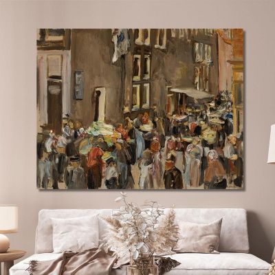 Jewish Alley In Amsterdam Uilenburgersteeg Corner Jodenbreestraat Max Liebermann mlb44 canvas print 