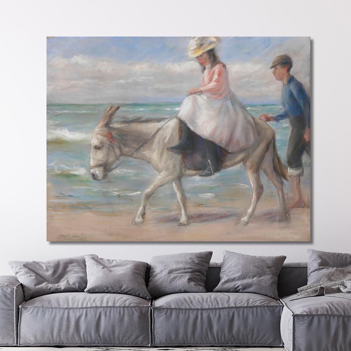 Child Riding On A Donkey Max Liebermann mlb48 canvas print 