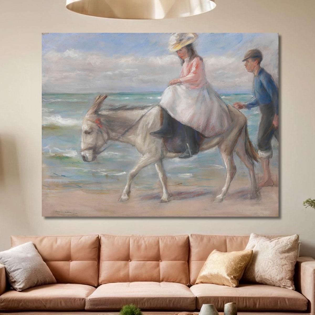 Child Riding On A Donkey Max Liebermann mlb48 canvas print 