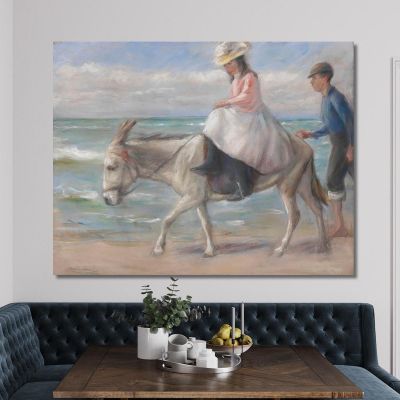 Child Riding On A Donkey Max Liebermann mlb48 canvas print 