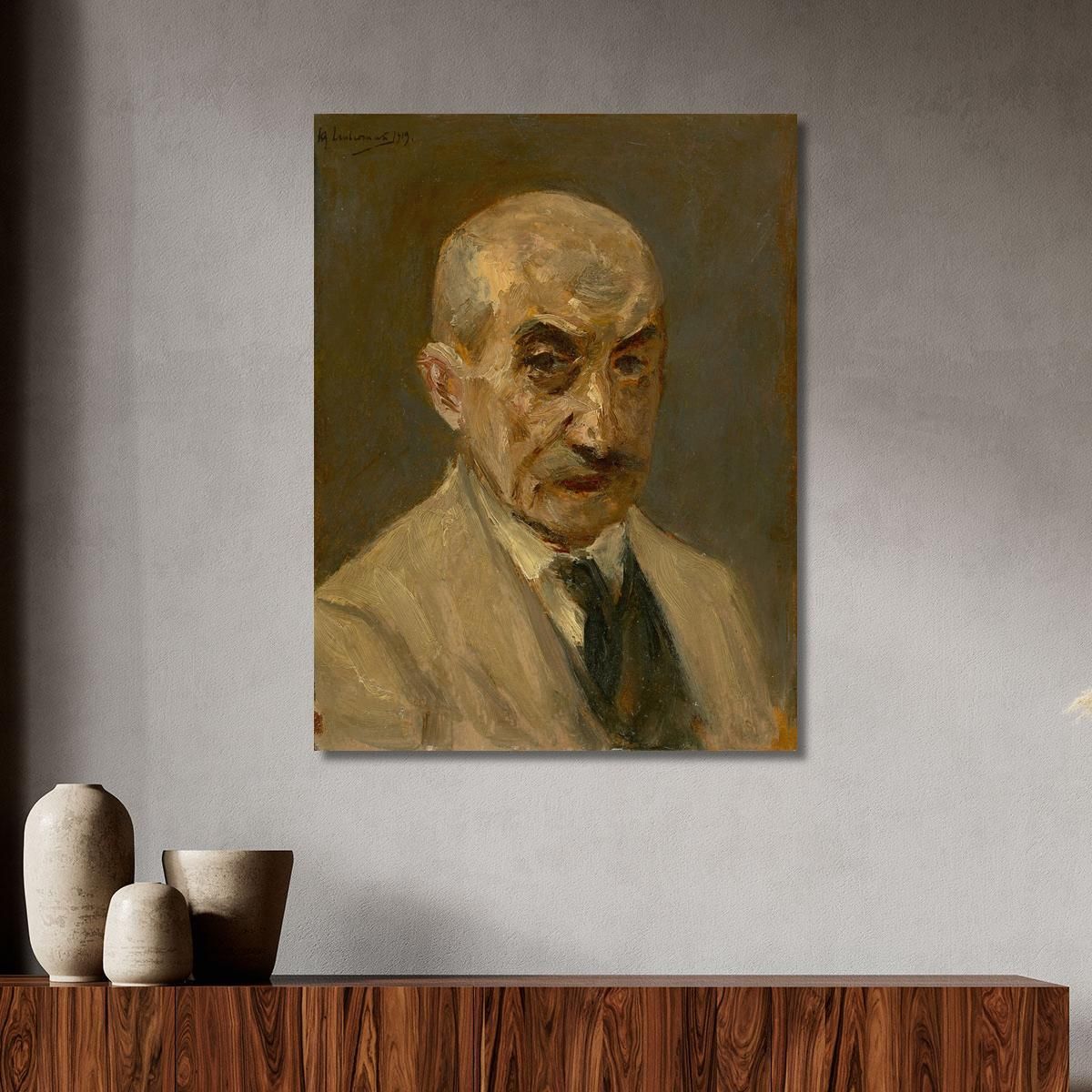 Self-Portrait In Painting Smock Bust Facing Right Max Liebermann mlb76 canvas print 