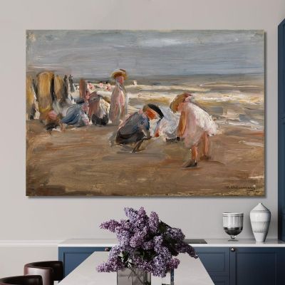 Children Playing On The Beach Max Liebermann mlb78 canvas print 