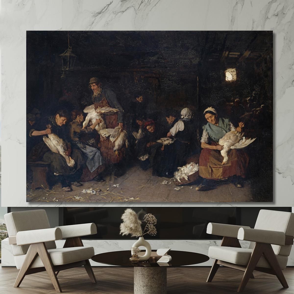 Women Plucking Geese Max Liebermann mlb97 canvas print 
