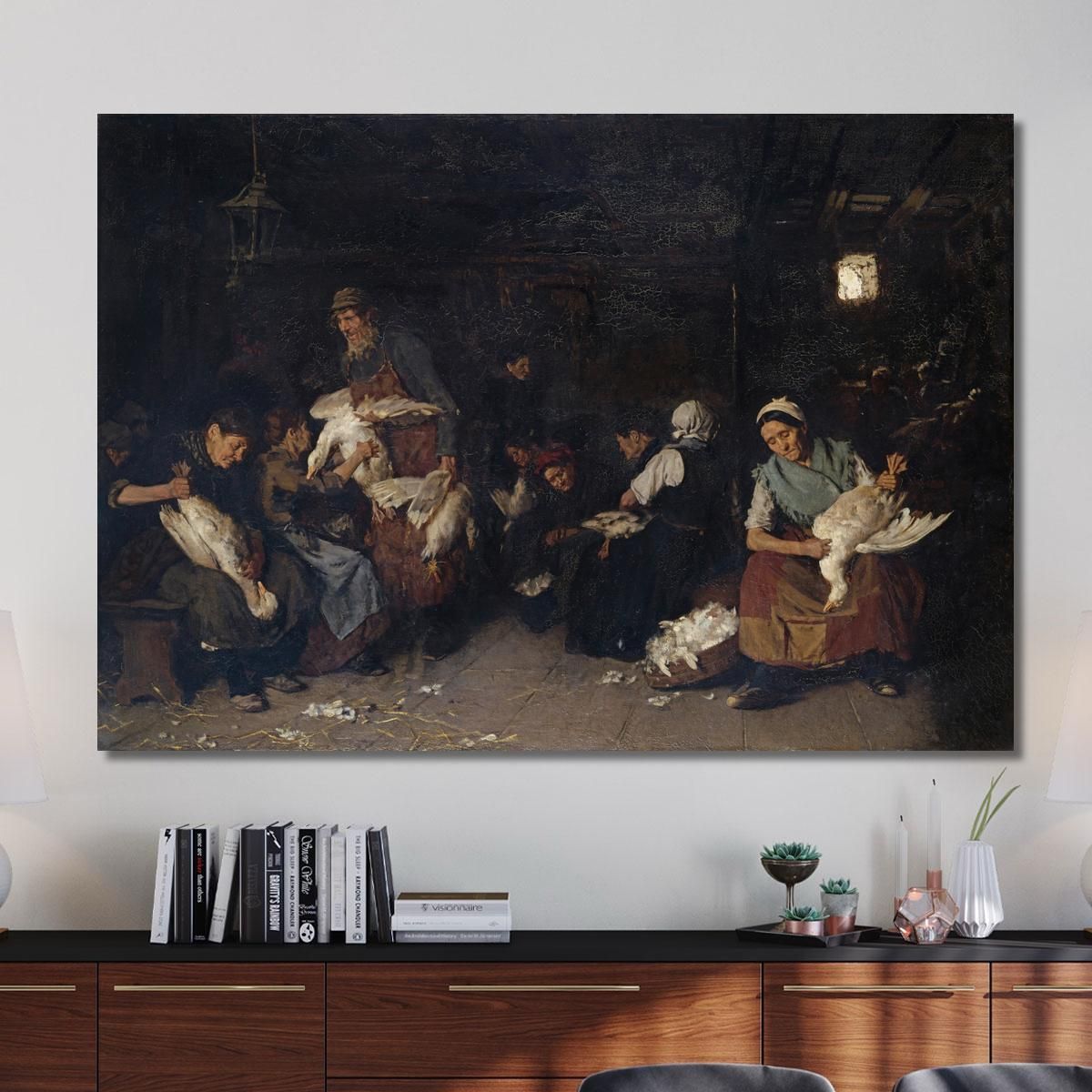 Women Plucking Geese Max Liebermann mlb97 canvas print 