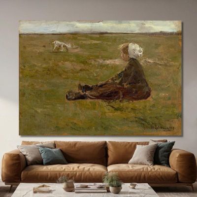 Ziegenhirtin – Goat Herdess Max Liebermann mlb99 canvas print 