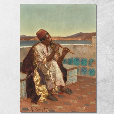 Musician On The Terrace Rudolf Ernst rer31 canvas print 