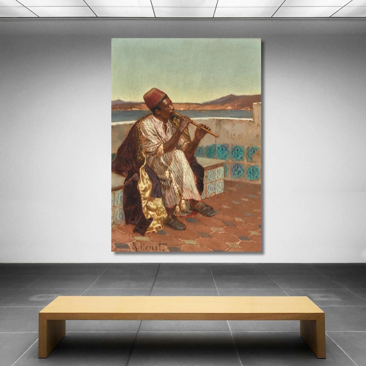 Musician On The Terrace Rudolf Ernst rer31 canvas print 