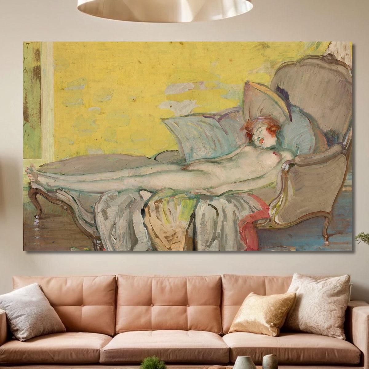 Nude Of A Girl On A Couch Tadeusz Makowski tmk3 canvas print 
