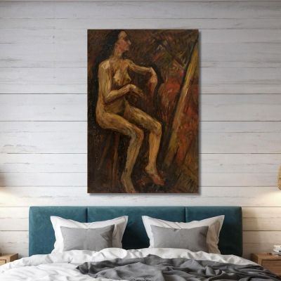 Nude Of A Seated Woman Tadeusz Makowski tmk4 canvas print 