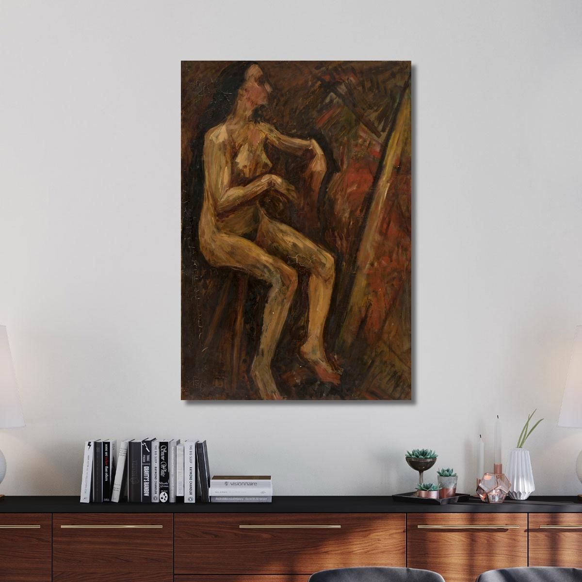 Nude Of A Seated Woman Tadeusz Makowski tmk4 canvas print 