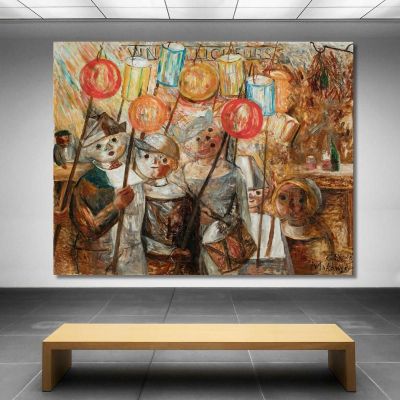 Children With Torches Tadeusz Makowski tmk31 canvas print 
