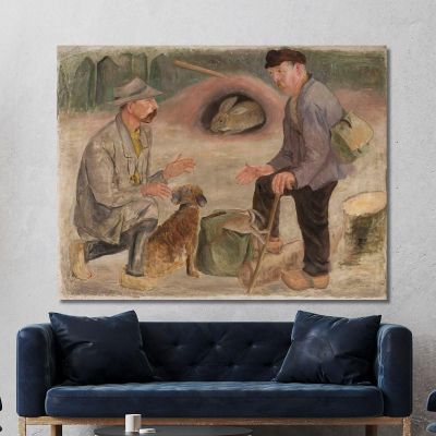 Conversation With A Hunter Tadeusz Makowski tmk34 canvas print 
