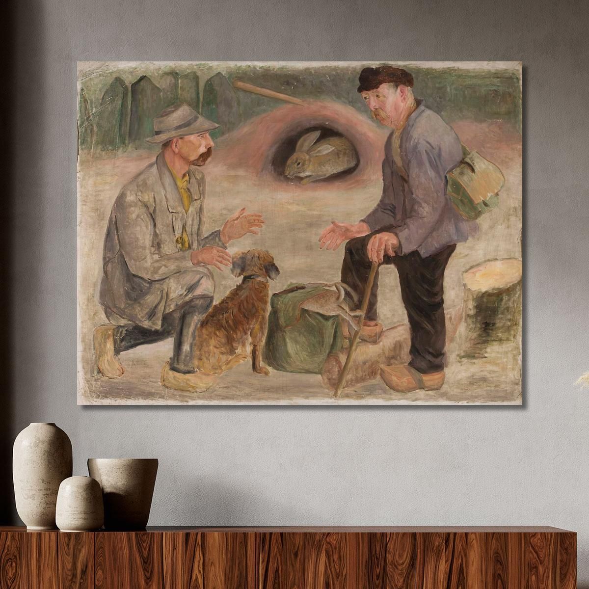 Conversation With A Hunter Tadeusz Makowski tmk34 canvas print 