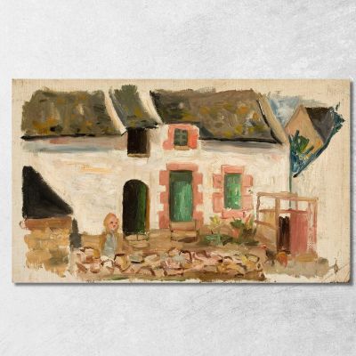 Child In Front Of A House Tadeusz Makowski tmk39 canvas print 