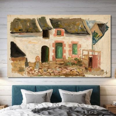 Child In Front Of A House Tadeusz Makowski tmk39 canvas print 