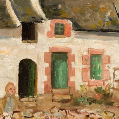 Child In Front Of A House Tadeusz Makowski tmk39 canvas print