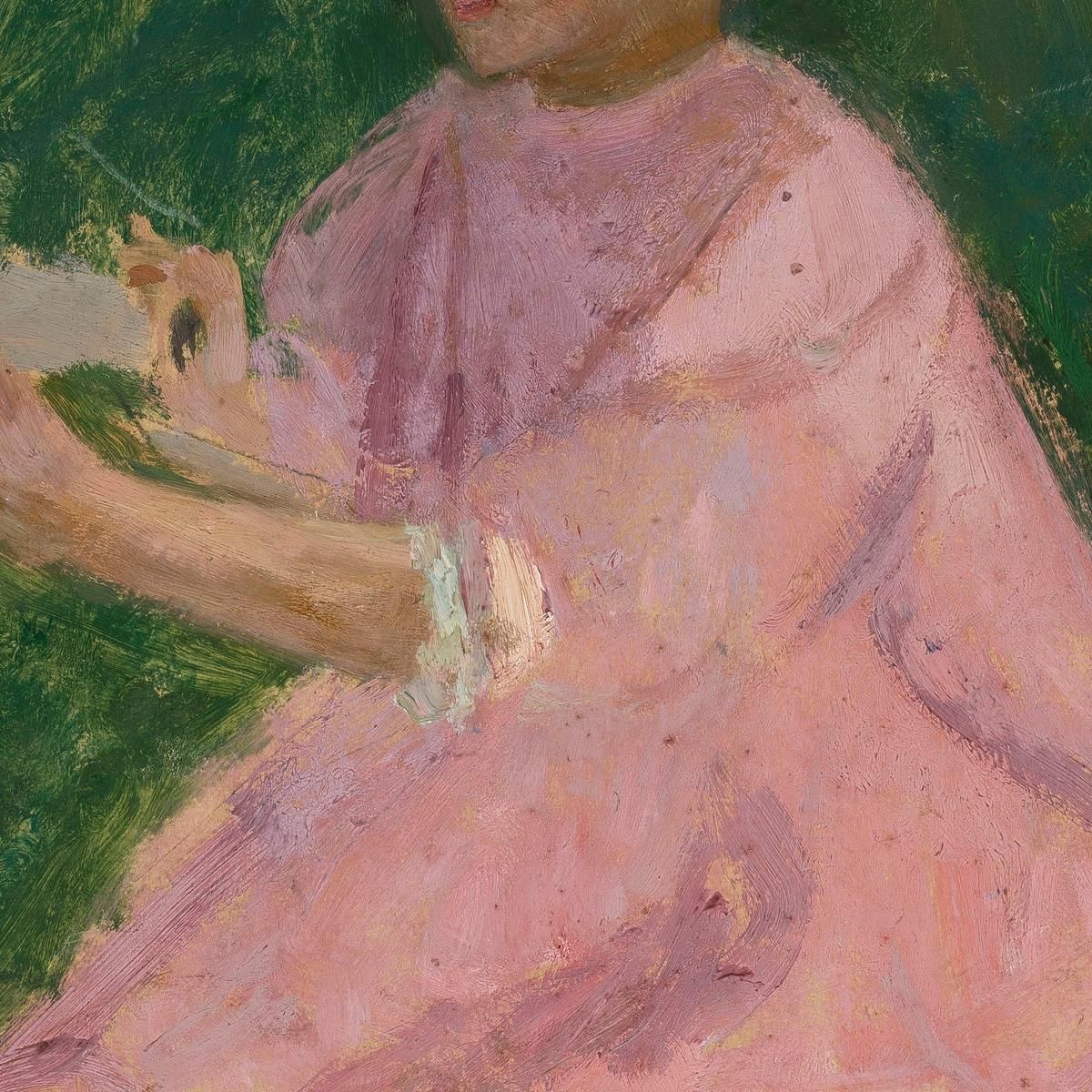 Girl In A Pink Dress Tadeusz Makowski tmk50 canvas print