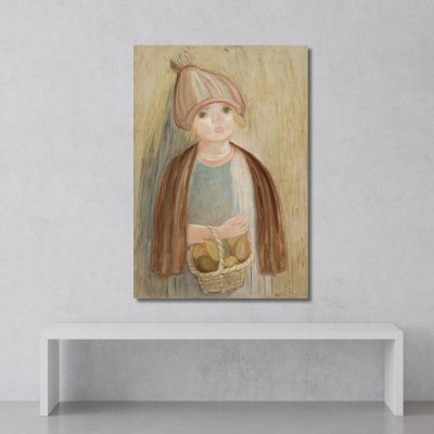 Girl With A Basket Of Pears Tadeusz Makowski tmk51 canvas print 