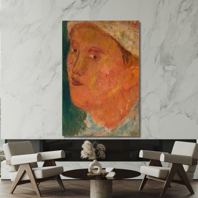 Head Of A Girl In A Hat Tadeusz Makowski tmk73 canvas print 
