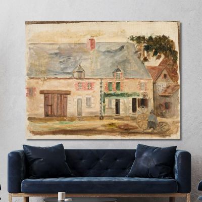 Wheelwright In Front Of A House Tadeusz Makowski tmk88 canvas print 