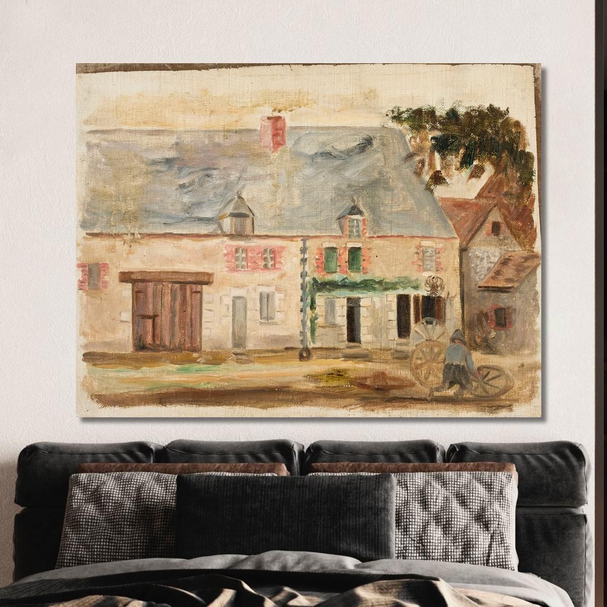 Wheelwright In Front Of A House Tadeusz Makowski tmk88 canvas print 
