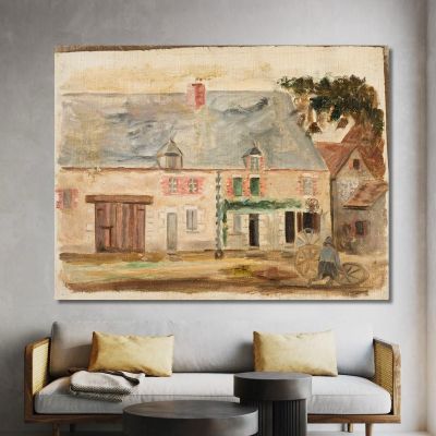 Wheelwright In Front Of A House Tadeusz Makowski tmk88 canvas print 