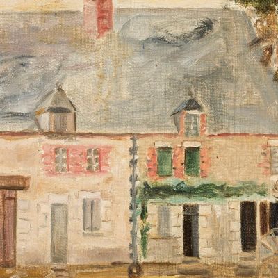 Wheelwright In Front Of A House Tadeusz Makowski tmk88 canvas print