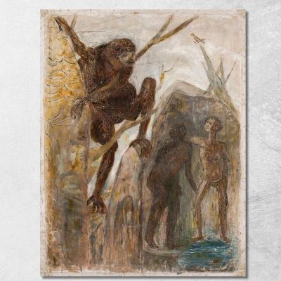 Landscape With A Monkey Tadeusz Makowski tmk96 canvas print 