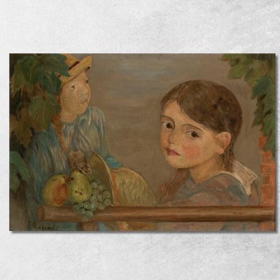 Little Girls With Grapes Tadeusz Makowski tmk109 canvas print 