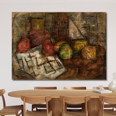 Still Life With Pitcher And Fruits Tadeusz Makowski tmk115 canvas print 