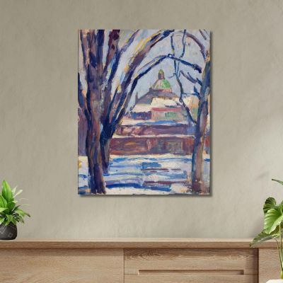 Winter Landscape With An Orthodox Church Tadeusz Makowski tmk136 canvas print 