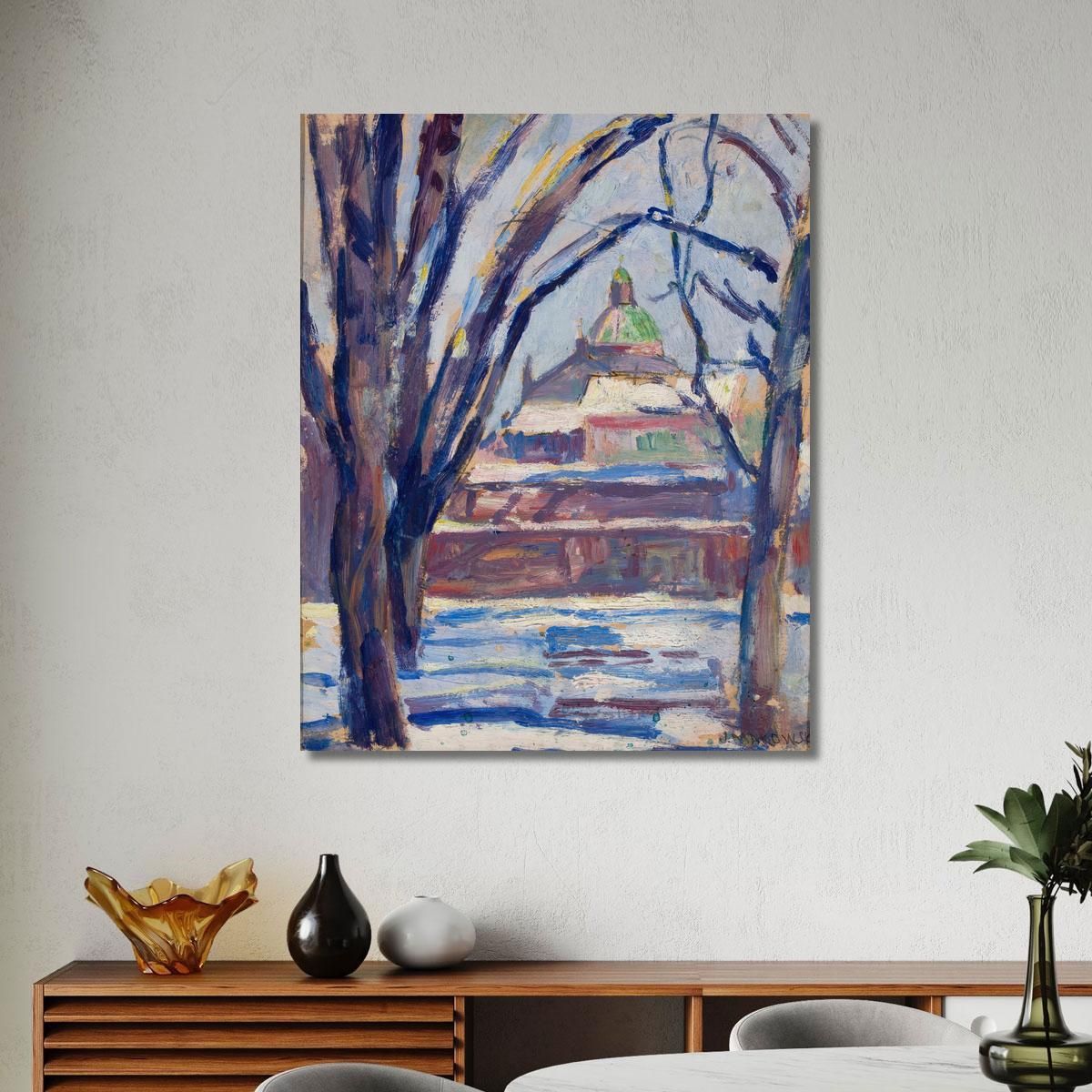 Winter Landscape With An Orthodox Church Tadeusz Makowski tmk136 canvas print 