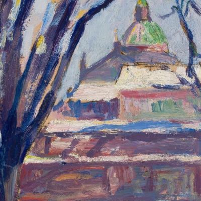 Winter Landscape With An Orthodox Church Tadeusz Makowski tmk136 canvas print
