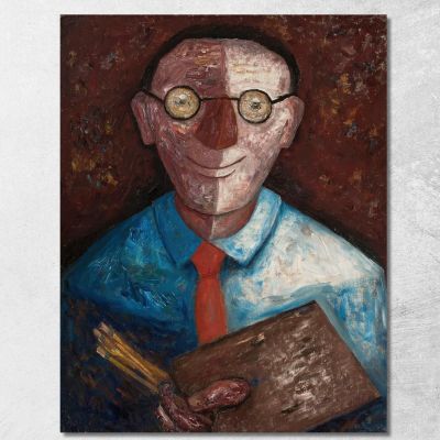 Portrait Of A Man With A Palette – Jacques Gotkowski Tadeusz Makowski tmk143 canvas print 