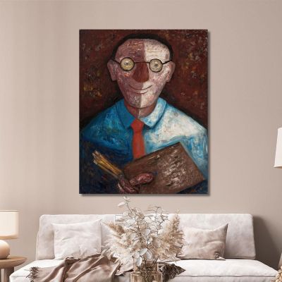 Portrait Of A Man With A Palette – Jacques Gotkowski Tadeusz Makowski tmk143 canvas print 