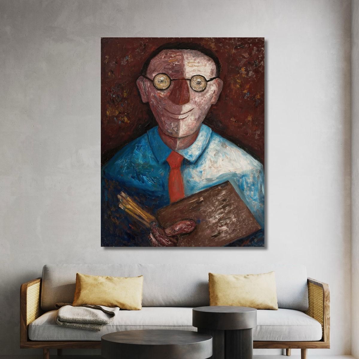 Portrait Of A Man With A Palette – Jacques Gotkowski Tadeusz Makowski tmk143 canvas print 